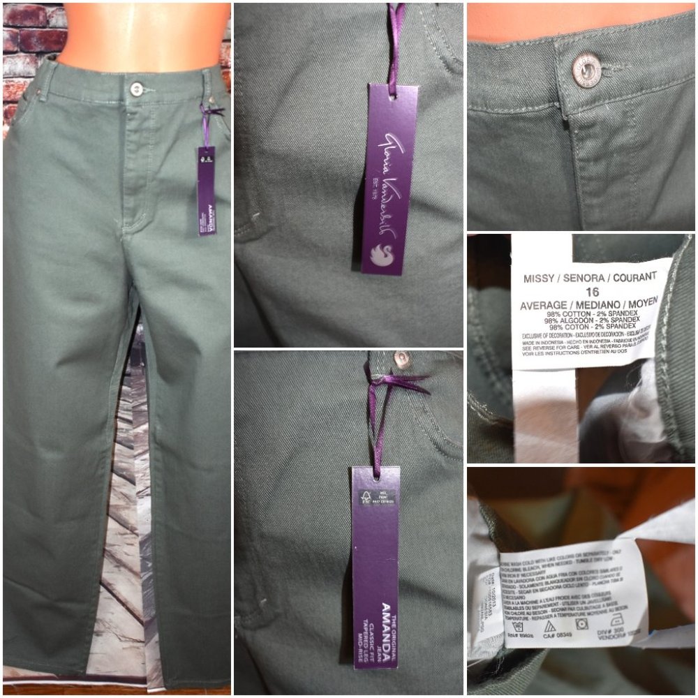 Gloria Vanderbilt 12 Amanda Classic Mid Rise Desert Sage - Picture 2 of 12